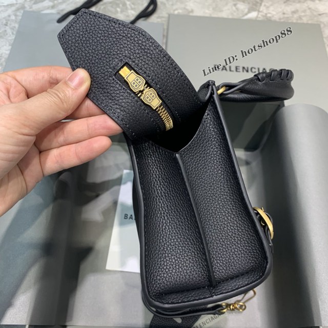 Balenciaga專櫃爆款荔枝紋黑配金扣手袋手提包 638512 巴黎世家小號Neo Classic機車包 fyj1453